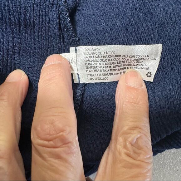 Knox Rose Womens Navy Blue Shift Dress Button Front Sleeveless V Neck Size Small - Picture 8 of 8